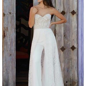 Willowby by Watters Samira Wedding Dress Strapless  Jumpsuit, Never Worn/Altered